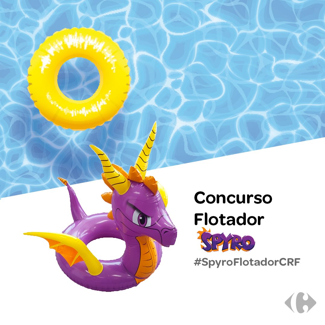 CarrefourGaming's tweet photo. ⚠Concurso⚠
Participar es muy fácil y está en juego un flotador gigante de #Spyro 👇

✅ Haz FAV ♥ y RT 🔁
✅ Síguenos 
✅ Menciona a un amigo y cuéntanos con #SpyroFlotadorCRF cómo disfrutaríais del flotador

¡Hasta el 18/08!
Bases legales: https://t.co/XXSlCW3TYx https://t.co/yIlVlO2Lna