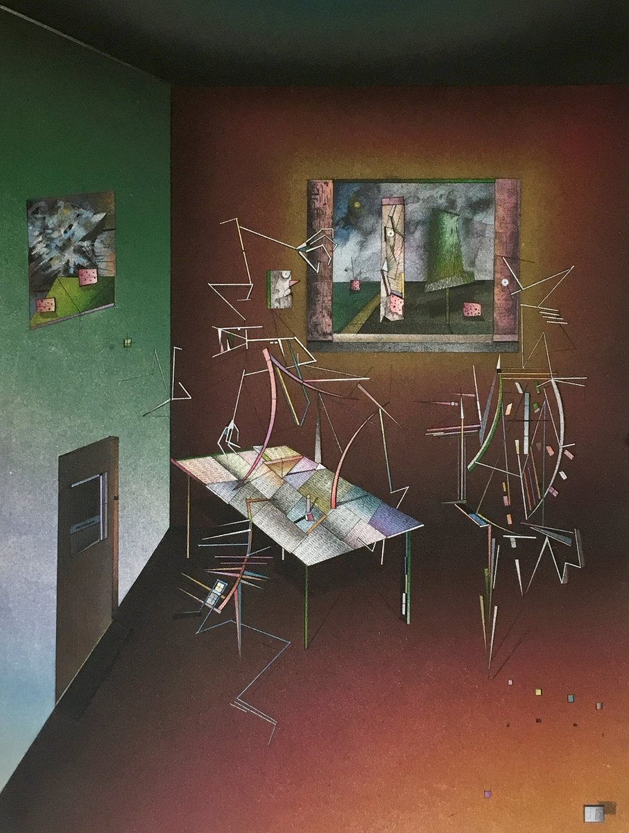 jdaviesarts's tweet photo. Not Going Out Today. Spraypaint on canvas, maximal surreal things 40 x 25 inches JDavies artworks archive 201 #art #artist #fineart #contemporaryart #surrealism #artlondon #artgallery #painting #contemporarypainting #drawing #jdaviesarts #watercolour #contemporarydrawing #artstud https://t.co/0jFDxmCqiI