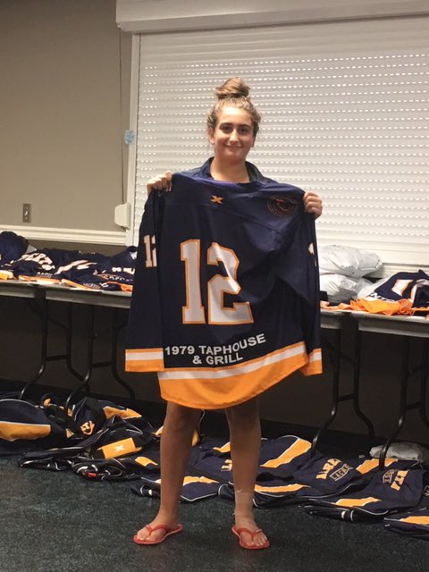 Our kitchen helper Layla getting her Team Alberta jersey sponsored by none other than 1979. It’s not the usual #10 that you see on her back but next week she’ll be playing for the logo on the front. Good luck at Nationals!  <a href="/AlbertaLacrosse/">Alberta Lacrosse</a> <a href="/WainwrightLax/">Wainwright Lacrosse</a>