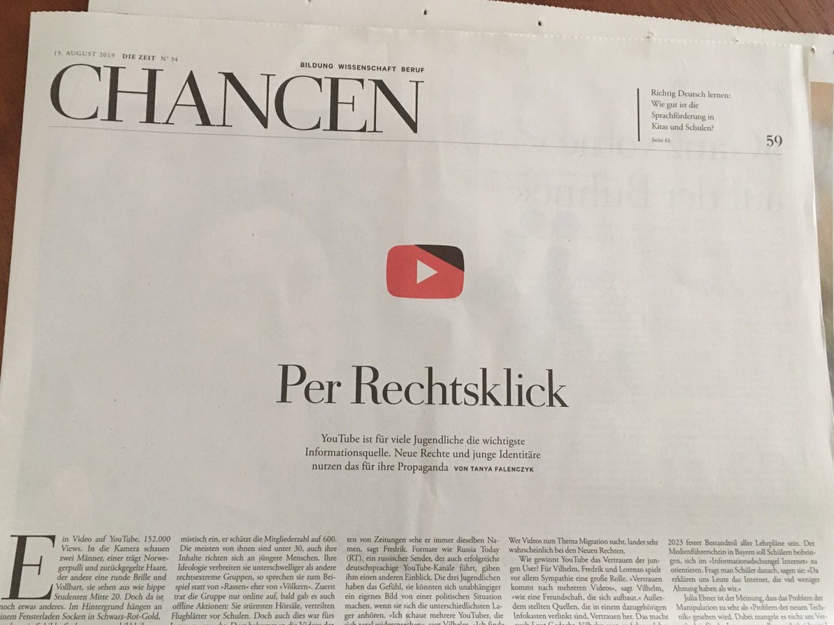 Auf YouTube bildeten sich Jugendliche schon lange vor Rezo ihre politische Meinung. Rechte Kanäle sind dort besonders erfolgreich. Ab heute <a href="/DIEZEIT/">DIE ZEIT</a>