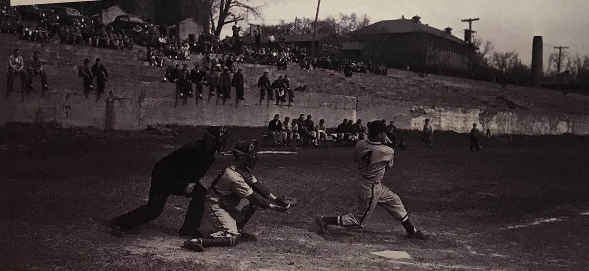 MorningsideEdu's tweet photo. Bass Field is one of Morningside’s most treasured hangout spots, but did you know that in the 40’s and 50’s Bass Field was home to both the Morningside Football and Baseball Team? #ThrowbackThursday #Mside125th https://t.co/5btqMPjk7c