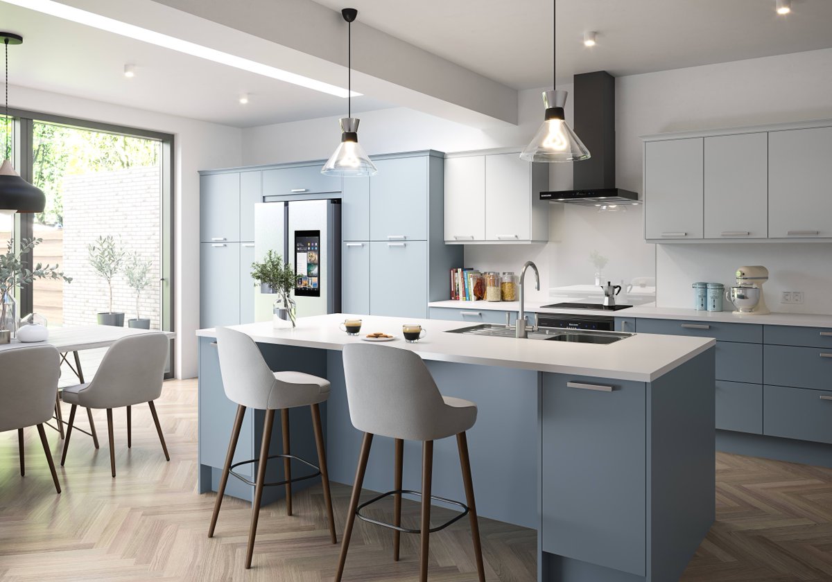 MagnetUK's tweet image. Our Soho Pilot Blue kitchen is perfect against a contrasting light worktop. Recreate that care-free flying feeling every day. ✈️

#PilotBlue #Kitchens #MagnetCreate
