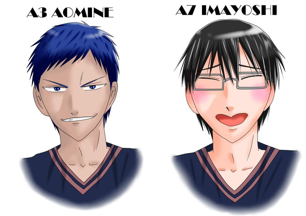 棗くるみ Twitterren 昨日に引き続き 絵文字の表情でキャラ描きました ａ3 青峰 ａ7 今吉さん 青峰の顔 通常運転www