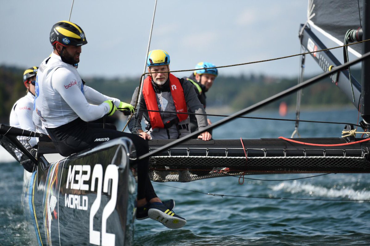 m32Official's tweet photo. .@GACPindar starts the day with ProAm racing for their guests with 6x Match Racing World Champion Ian Williams showing them the ropes.
#M32 #M32World https://t.co/cUfYjEwyLs