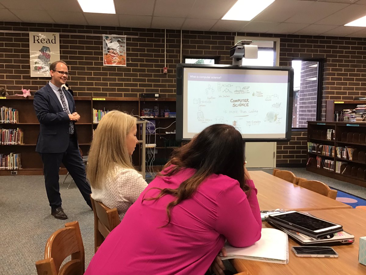 Coach <a href="/CTTF_Joshua/">Joshua Johnson</a> is back for a third year in LCPS!!! He is working w/ new teachers <a href="/MeadowlandElem/">MeadowlandElem</a> this morning w/ @MustangPurdy &amp; <a href="/MustangRaines9/">jay raines</a> to give an overview of Computer Science &amp; the CttF Cycle 1! <a href="/finn_teri/">Teri Finn</a> <a href="/NickGrzeda/">Nick Grzeda</a> @tmhowle @ashleyfellis <a href="/ewilliams65/">ewilliams65</a> #csforlcps