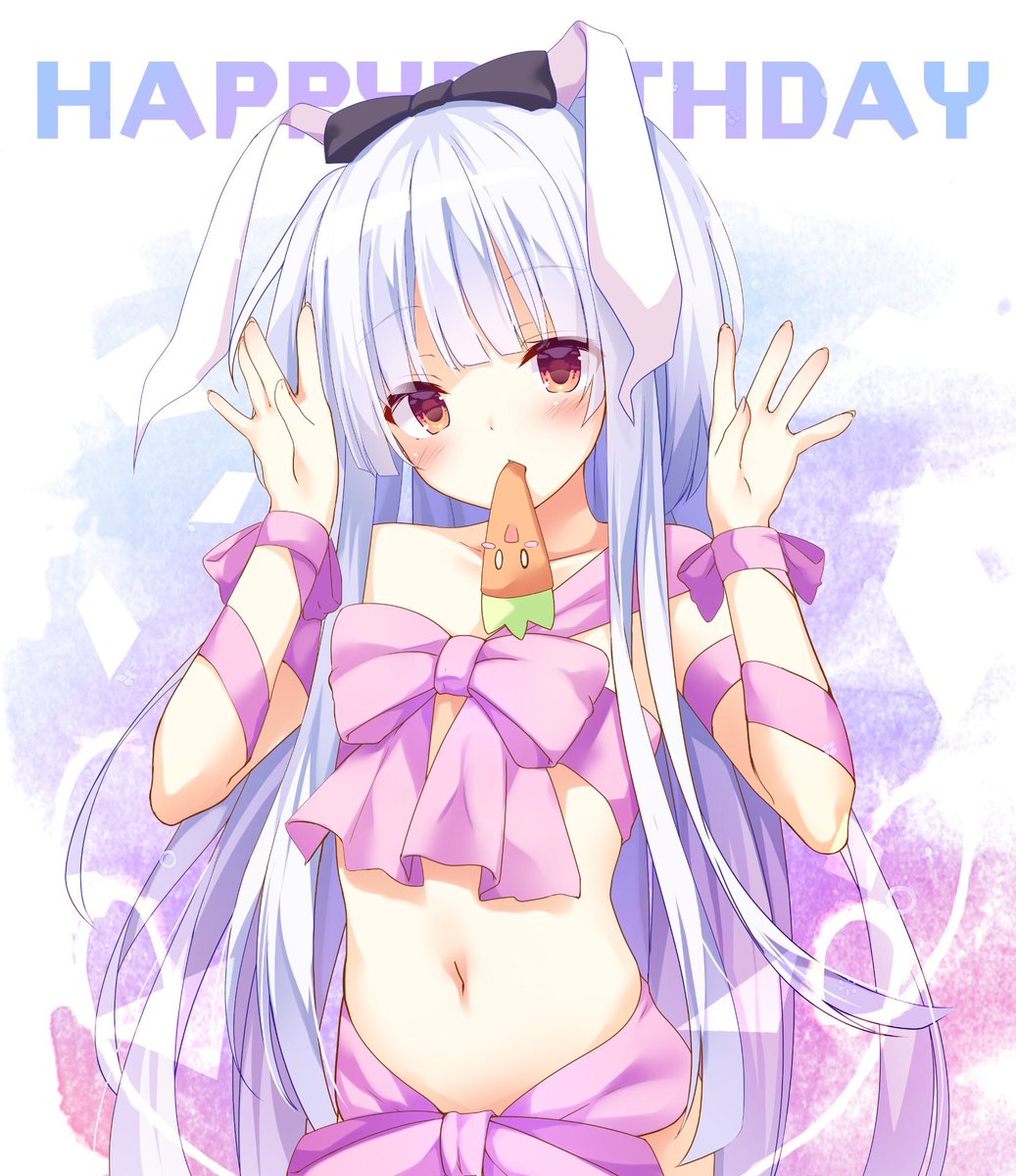「しずくちゃん(@tukimi_sizuku )お誕生日おめでとうだぴょん?? 」|きのこむし🍄🐛こみ１A17aのイラスト