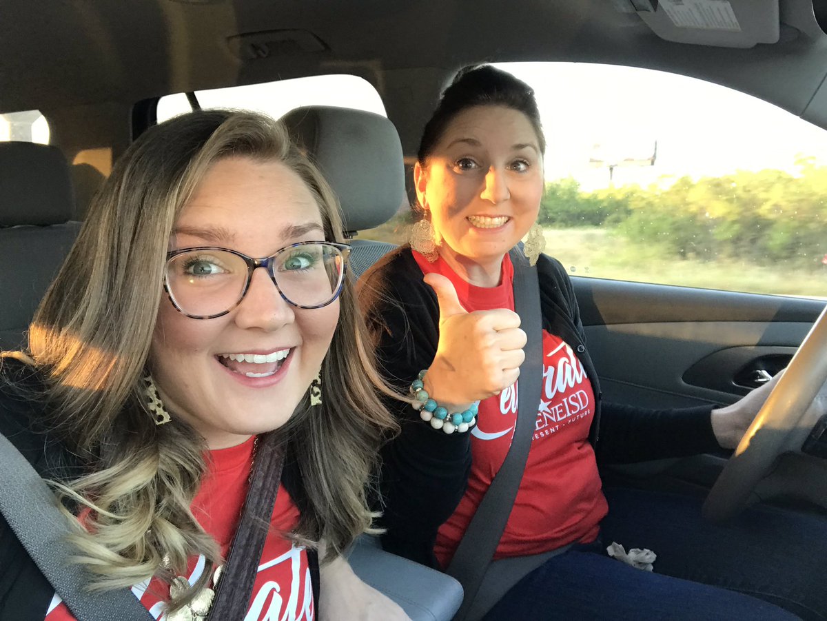 mcnallyj's tweet photo. Just two sisters, in a car, headed to convocation, to CELEBRATE this new school year! 2019-2020 were coming for you! #AISDCarpool #CelebrateAISD https://t.co/XATTJQn8oC