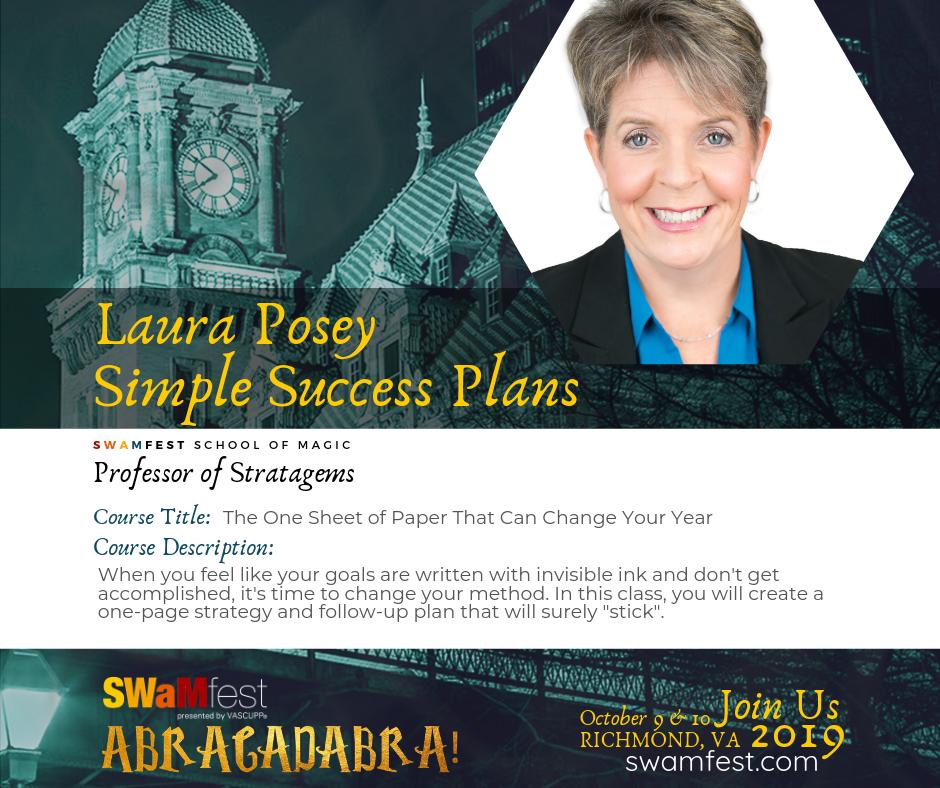 swamfest's tweet photo. Meet SWaMFest Abracadabra! "professor",@lauraposey, an internationally-recognized speaker, author, and consultant known for her spectacular one-page strategic plans. Meet Laura: https://t.co/u58IeDyKWU

#swamfest19 #RVA #smallbiz #SWaM #speaker #keynote #strategicplan #conference https://t.co/UNEDNfy3Qd
