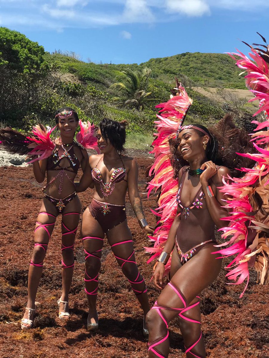 AsariTribe's tweet photo. #tbt asari models having fun on set. This is the time when the early workings start coming together! #models #blackgirlmagic #carnival #costumes #stluciacarnival2019 #asaritribe https://t.co/ddupydwlLm