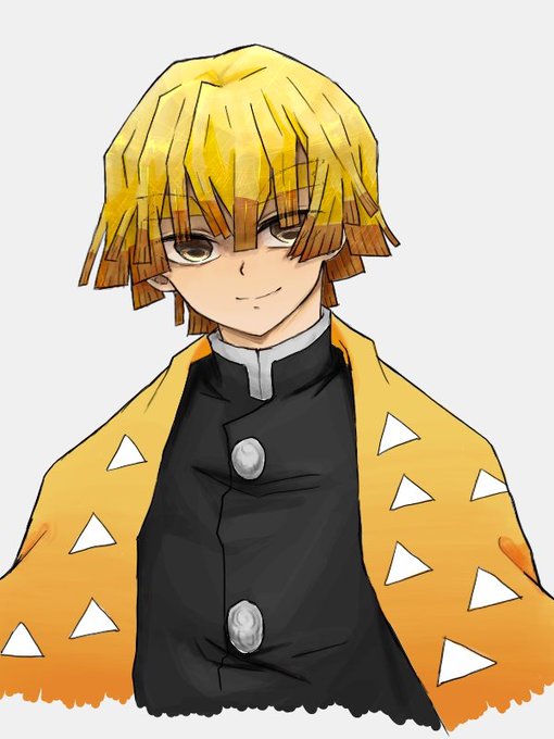 ☃スラモン☃さんがTwitterに投稿した我妻善逸(鬼滅の刃)のイラスト。