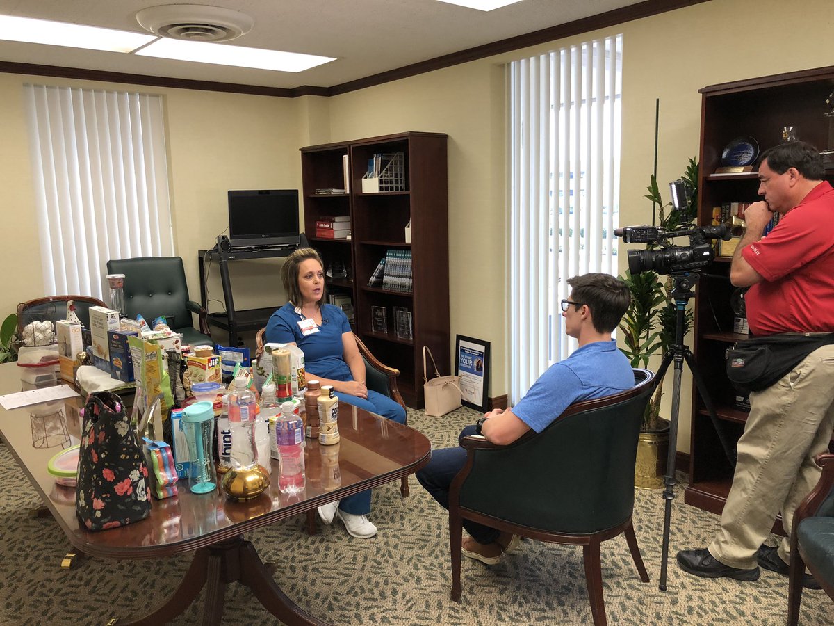 Allison_Pollan's tweet photo. After sitting in on @TimWolfTV’s interview with @UTHEastTexas Dietitian Natalie Roberts about healthy school lunches, safe to say I’ll be making some changes! https://t.co/ypjbEEHlmt