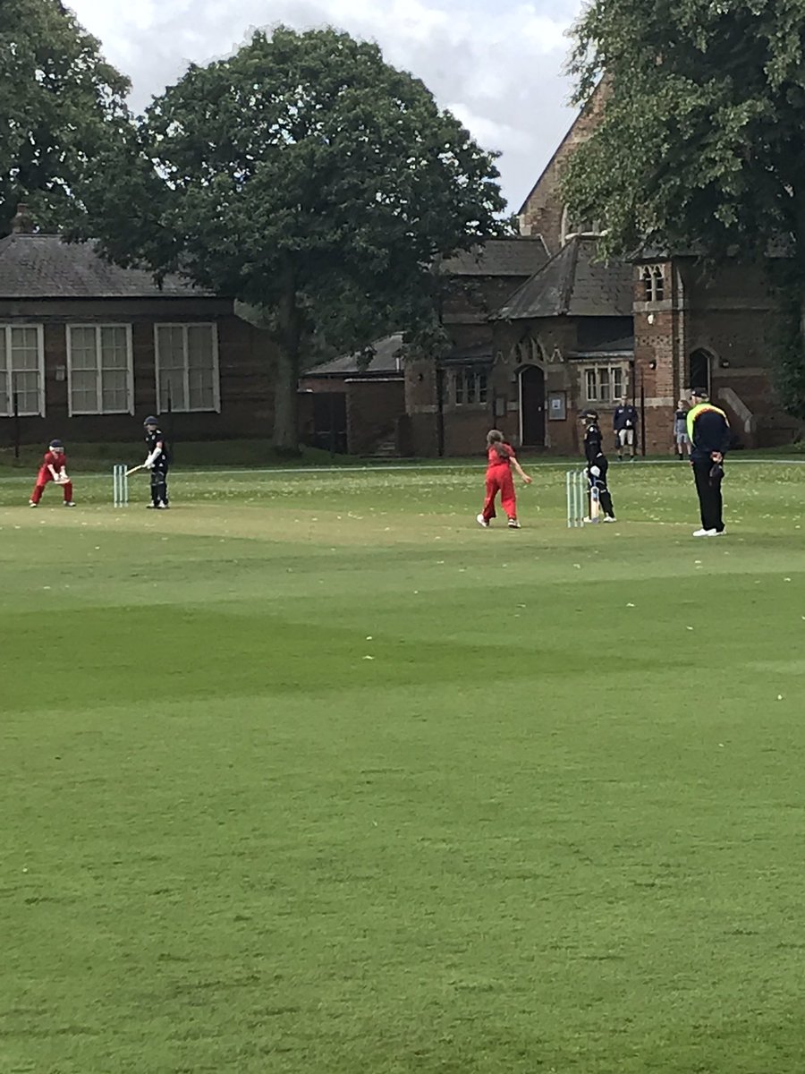 Gaz2627L's tweet photo. Has had a great day watching Matilda play for LANCS @RugbySchool1567  14 not out in the first game batting no10 bowled 3 overs. Batted no3 second game and got 3. LANCS won both games. One more game tomorrow morning. @EGERTON_CC #thisgirlcan #veryproud https://t.co/TdRXzc0wah