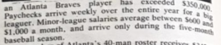 jjcoop36's tweet image. Baseball America writing about minor league salaries in 1983. 

The minimum in 1983 would be $1,545 in 2019 using an inflation calculator. The $1,000 would be $2,576 in 2019. Both are significantly higher than the current amounts (when adjusted for inflation).