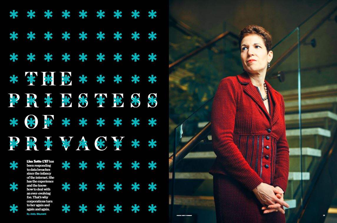 lisasotto's tweet photo. I am honored to be part of Penn Law Journal’s summer issue, featured as the “Priestess of Privacy.” It’s hard to believe that it has been 20+ years since building Hunton’s #privacy practice, with some of the best privacy lawyers in the world. https://t.co/zbezGANZ58 https://t.co/11ta9fPlzE