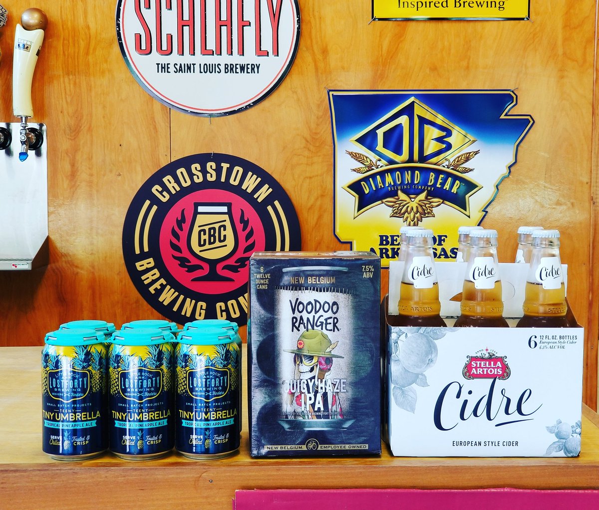 CraftBeer870's tweet photo. Here are the Brews of the Week!! Stop by and see me for some samples and save 10% off ALL Craft beer today!! @lost40beer @newbelgium @StellaArtois #ThirstyThursday #CraftBeer #GrowlerBar #Craft #Beer #DrinkLocal #Arkansas https://t.co/06gCUNUfbj