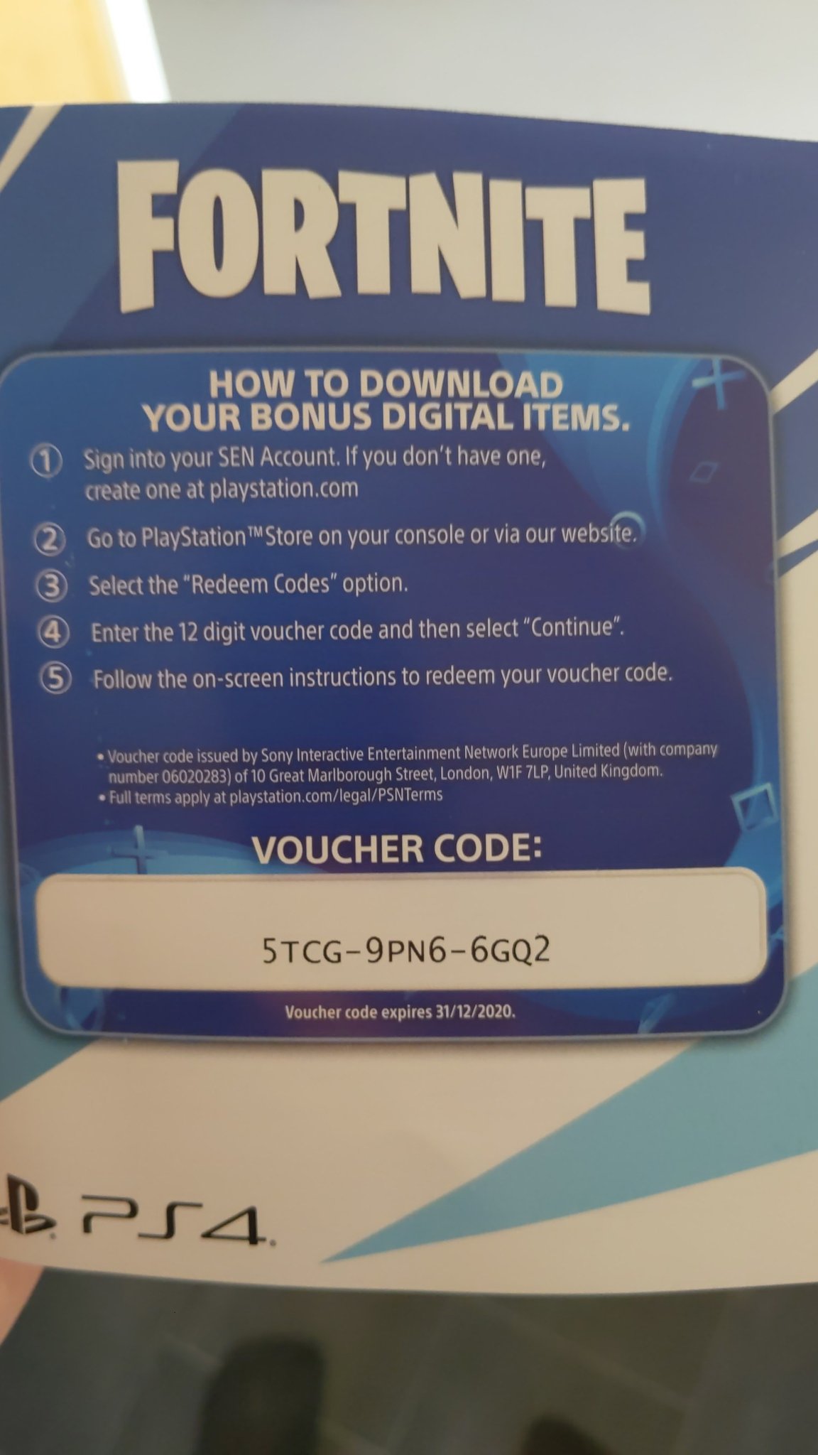 forbrydelse Rise samvittighed Jamie Norman on Twitter: "Bought a new ps4 controller, and it came with a  random Fortnite code. I don't play, so first come first to have:  https://t.co/KJd3cguajk" / Twitter