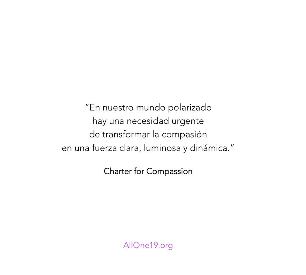 “En nuestro mundo polarizado hay una necesidad urgente de transformar la #compasión en una fuerza clara, luminosa y dinámica” 
#charterforcompassion #allone19 #mindfulness #compassion #educación #education #powerandcare #changemakers