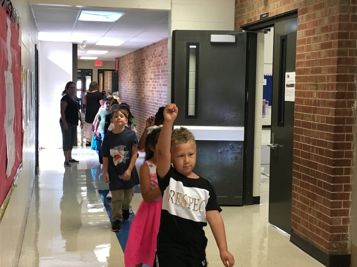 Schafer Shark 1st graders showing us they have already learned expected hallway behavior!  <a href="/D45Schafer/">Schafer School</a> <a href="/D45Schools/">School District 45</a>