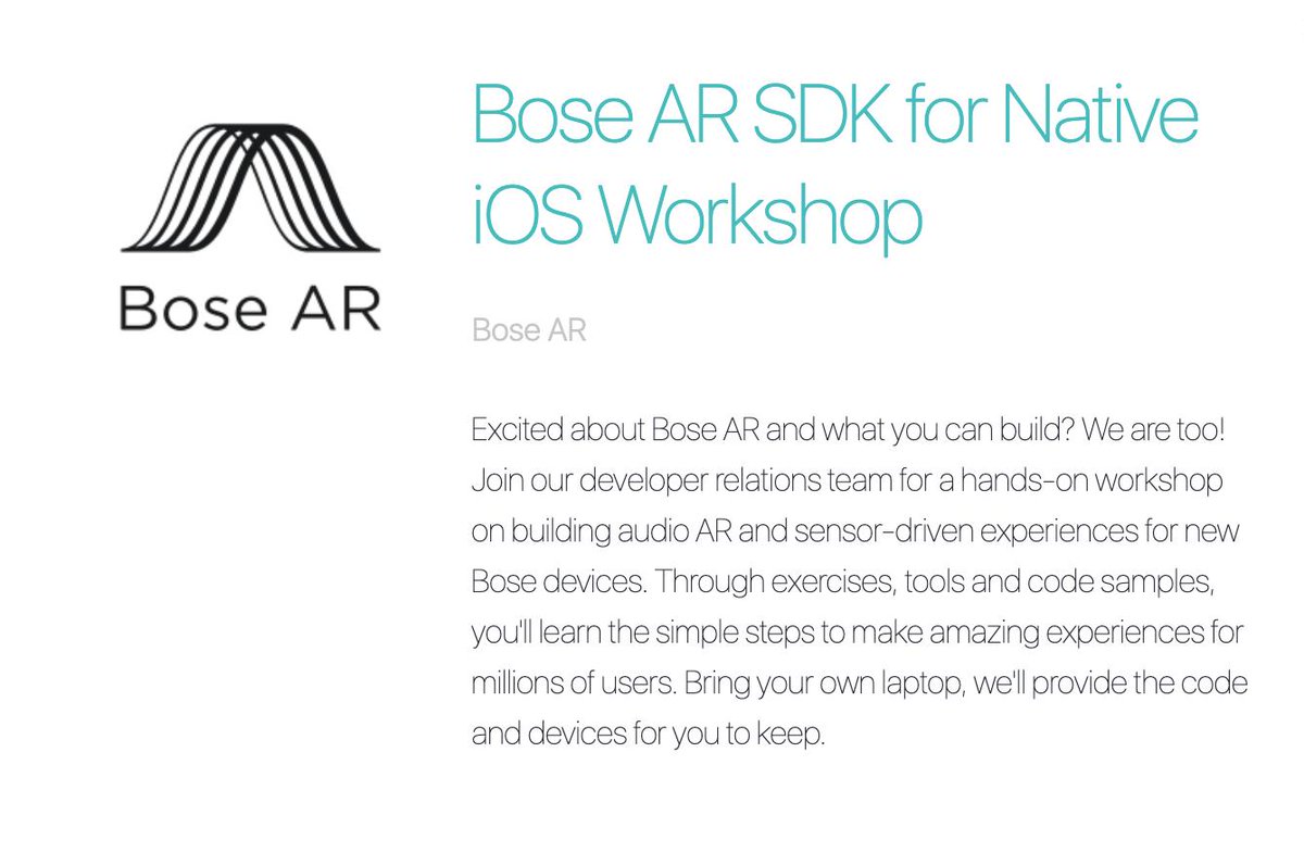 tryswiftnyc's tweet image. 📣 We're excited to announce one more workshop - come learn Bose AR with @bosedevs! Instructions for signing up for workshops will be send out by tomorrow. Check out the full list here: tryswift.co/events/2019/ny…. Who's excited?!! #swiftlang #iosdev #tryswifnyc