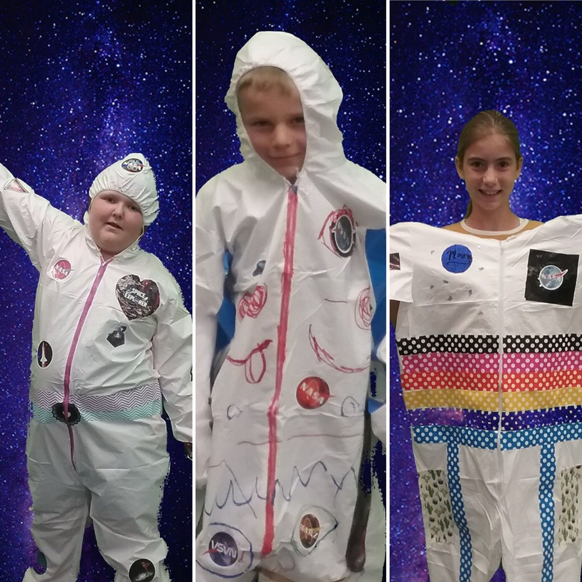 centralskagit's tweet photo. @Space_Station  We had some very avid and young astronauts give the space suit a re-design as part of our #AUniverseofStories Summer Reading Program. They thought you might enjoy a fresh take on what they hope to wear in space (or their Mars civilization) someday! 🚀👨‍🚀👩‍🚀😄 https://t.co/E2eST7o2TT