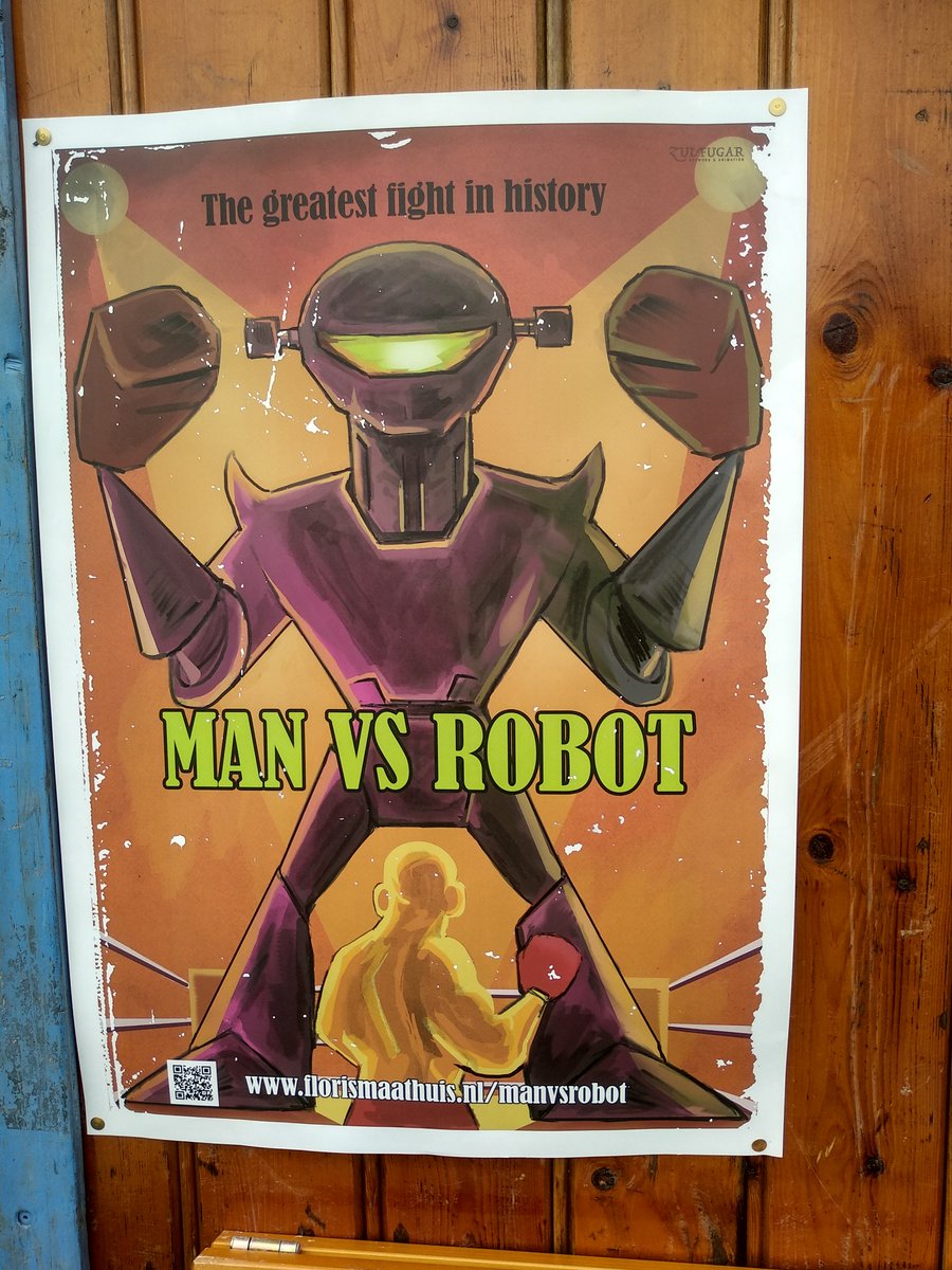 Zulfugart's tweet photo. In case you're going to #Noorderzon you shoud check out Floris Maathuis's 'Man Vs Robot" show!! Also, chek out the #poste I designed for the show! #illustration #poster #manvsrobot #2dart #print #sciencefiction #zulfugar #drawing #noorderzonfestival https://t.co/mjXeNmgAu0