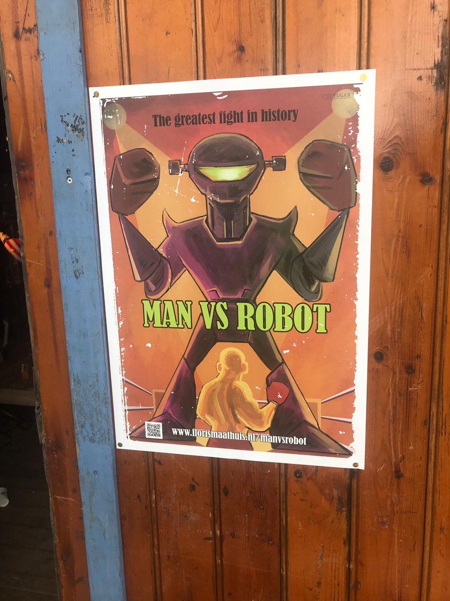 Zulfugart's tweet photo. In case you're going to #Noorderzon you shoud check out Floris Maathuis's 'Man Vs Robot" show!! Also, chek out the #poste I designed for the show! #illustration #poster #manvsrobot #2dart #print #sciencefiction #zulfugar #drawing #noorderzonfestival https://t.co/mjXeNmgAu0