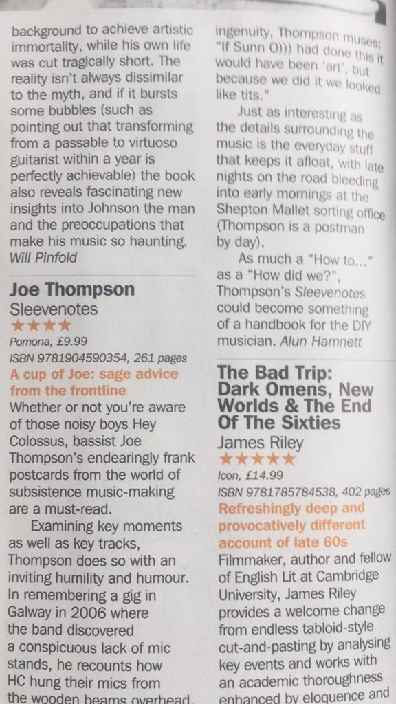 "sage advice..." - Debatable 

Record Collector Mag with words