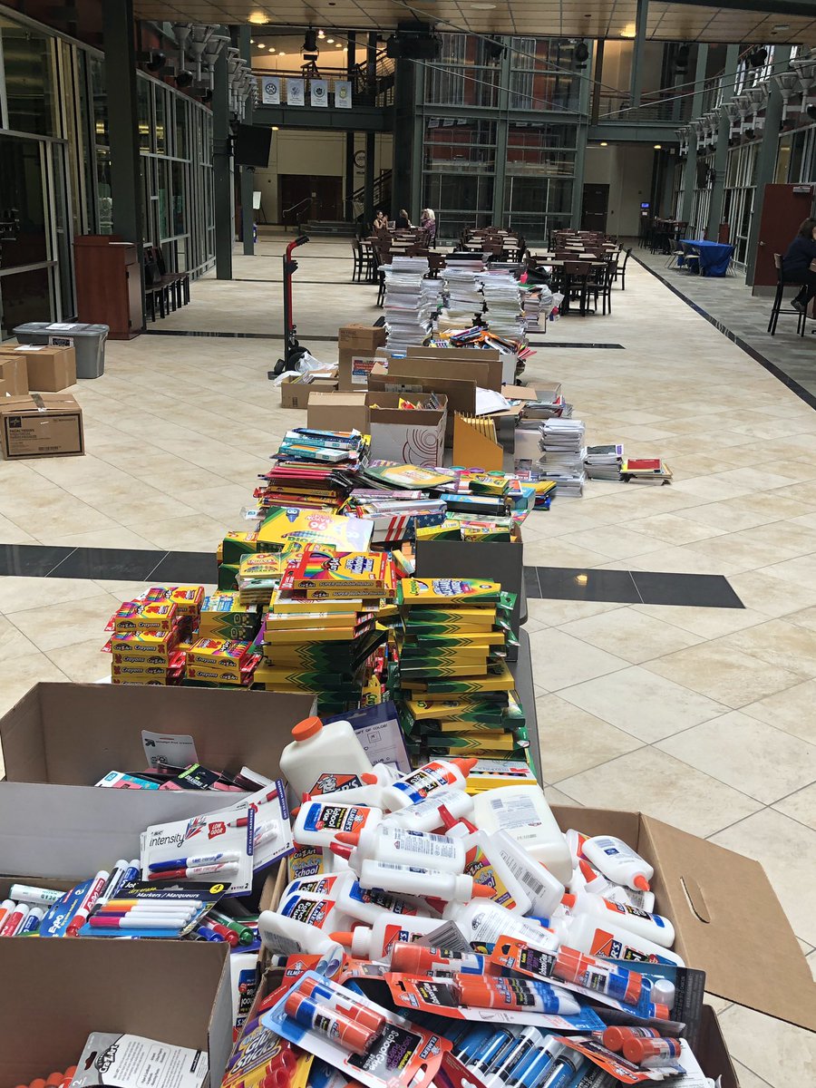 Thank you to our business and community partners for their generous donations of school supplies. These important supplies will be used by Elementary and Middle school students to ensure their success in the upcoming school year...thanks to <a href="/SPARKfoundation/">SPARK Foundation</a>