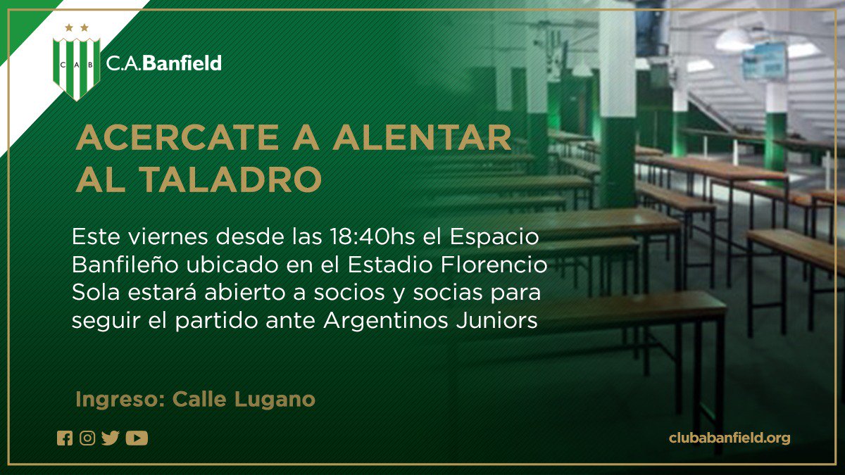 CAB_oficial's tweet photo. ¡Vení a alentar a #Banfield! 🇳🇬

➡️ Te esperamos mañana en el #EspacioBanfileño, toda la info acá https://t.co/yrHiiNeneW