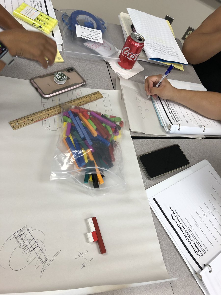 RElmalawany's tweet photo. #mesq5th math teachers at training learning the best way to use Cuisenaire rods to model fractions. #AchzigerAllstars #FloydFam https://t.co/rqSPizeno4