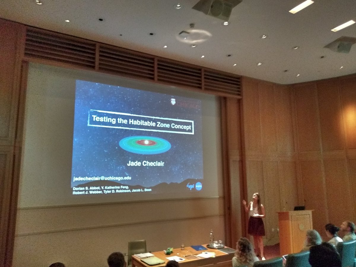 ExoclimesV's tweet photo. Our final talk: Jade Checlair on testing the habitability hypothesis with LUVOIR and Habex. #ExoclimesV https://t.co/urIbM87pSM