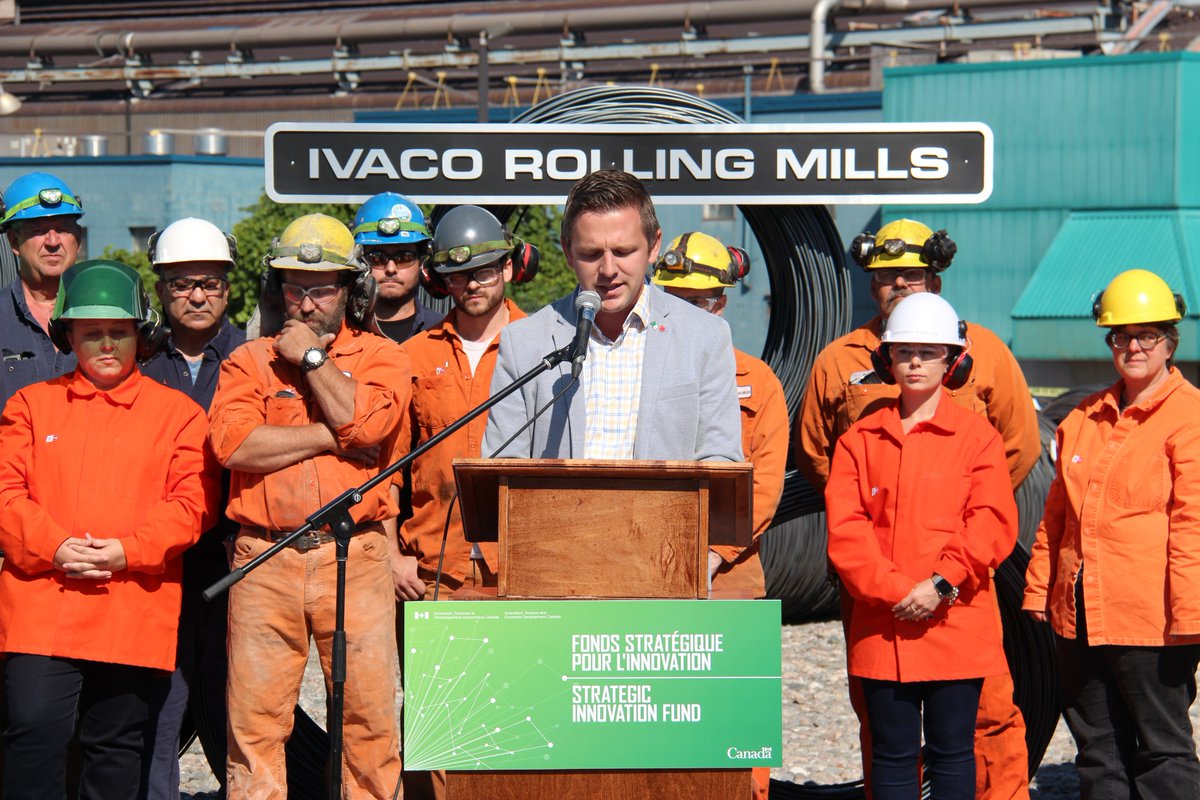 Ivaco_RM's tweet photo. Thank you to the Government of Canada, @NavdeepSBains and @Francis_Drouin for today's $18 million announcement. Today is a great day for the community of L'Orignal and the 500 workers at Ivaco. #cdnpoli https://t.co/OVZJMyqzjZ