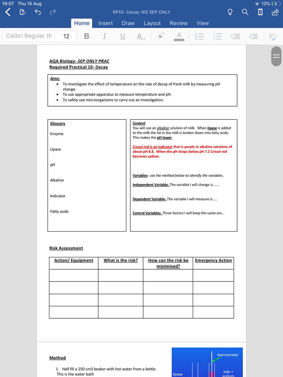 So pleased with these! 🌿🧪🔬 AQA Required practical worksheets for all Biology RPs 1-10. Identifies key skills, key words and a range of tasks to embed working scientifically. Massively took inspiration from others on here- so thank you! @TeamScienceEdu #gcsebiology <a href="/tesScience/">Tes Science</a>