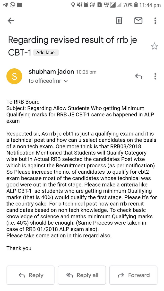 shubham18957134's tweet photo. #Rrbjeunfairresult #rrbjeunfairresults @PiyushGoyal @narendramodi @RRBKOLKATA @RailMinIndia @DrRPNishank @ndtv 
Revise the rrb je CBT-1 result for fair process, Result is against of What Mentioned in Notification https://t.co/ohhlKLT9S1