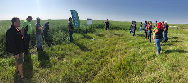 PaigeLStewart22's tweet photo. Another great tour this am! We covered it all today! 3 fields, all different! Thanks for rallying the troops @TopNotchFS @_FalcoSeed https://t.co/vAQU1vxGfm