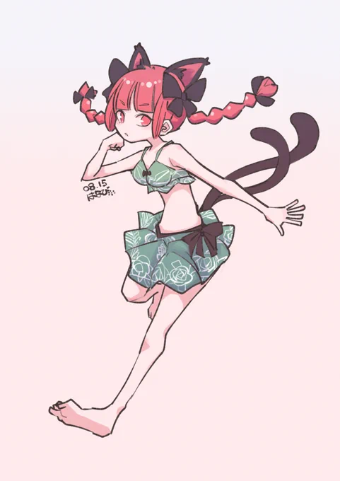 お燐さん。 #深夜の真剣お絵描き60分一本勝負 