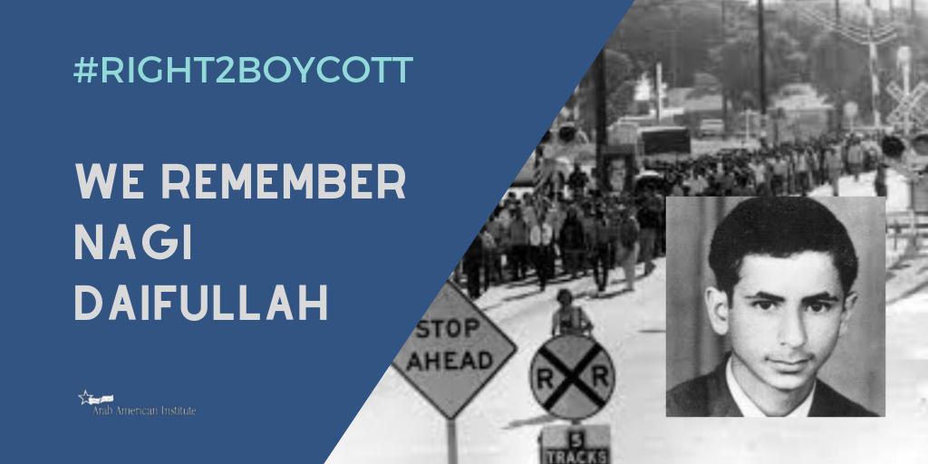 AAIUSA's tweet photo. The UFW grape boycott, for which Nagi Daifullah lost his life, is one of the boycotts cited in #HRes496, affirming the #Right2Boycott
Take action! Honor the memory of Nagi Daifullah by sending a message to Congress here: https://t.co/JbRvVC7vBk https://t.co/motz7DutVj