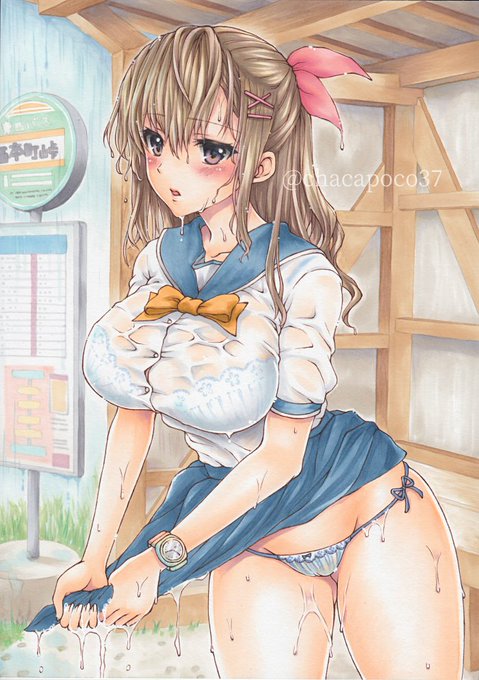 雨宿り #アナログ #オリジナル #セーラー服 https://t.co/Fn0sCSLoj9 