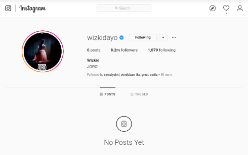 amonpointblog's tweet photo. Wizkid Disappears As He Deletes All His Media From Instagram https://t.co/hGUImmYyVa https://t.co/CdyPzzRExz