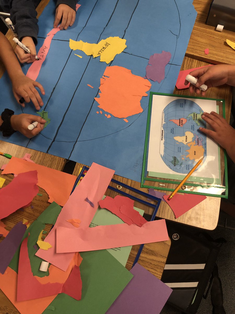 AMSssACE's tweet photo. Tear-a-continent. Hands on group activity to get the year started!! @ams6SS #ActonMS https://t.co/54rvZinAlq