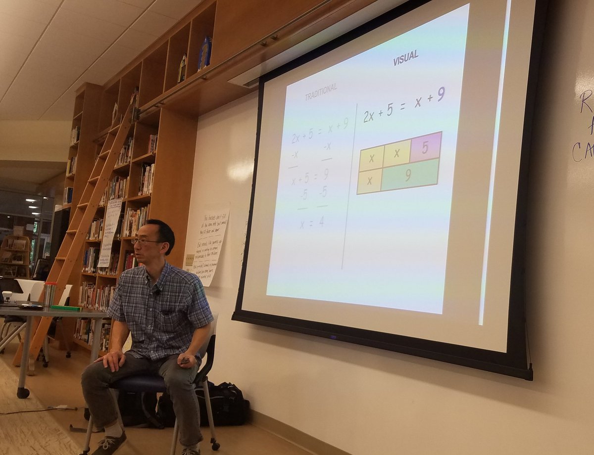 MelanieShedd's tweet image. @PrincipiaSchool #PrinPD with @gregtangmath  Learning about ways to make math intuitive and to focus on key skills: Visualization, Number sense, Communication,  Generalization and Metacognition. The power of part, part, whole!!  #printeachersonfire #mathiscool #WeAllTeachMath
