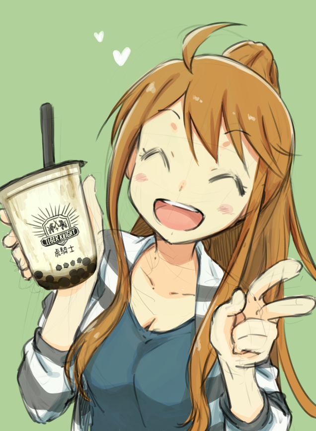 虎騎士のタピオカが好きだなって 恵美ちゃんに代弁してもらった コウメイのイラスト