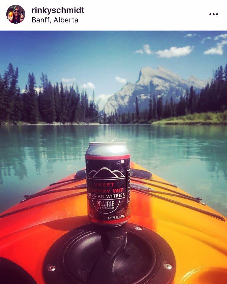 Check out this amazing shot by Rinky Schmidt! Pretty amazing location to enjoy a cold one 🍻#prairiebrewco #abcraftbeer #drinklocal #threehills #banff #alberta
