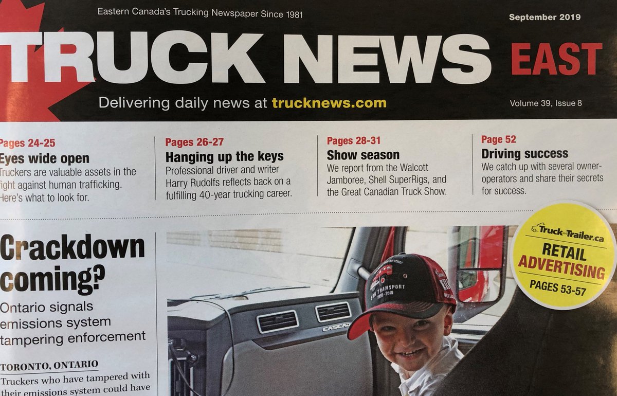TruckNewsMag's tweet photo. The September edition of Truck News is on the streets. Pick up your copy from a truck stop near you. https://t.co/BCfjh4SG8b