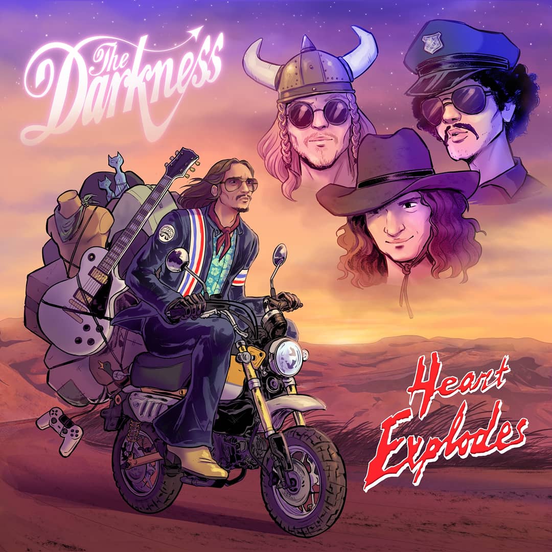 chiara_mazzoni's tweet image. Ladies and gentlemen, Heart Explodes cover art! #heartexplodes #thedarkness #easteriscancelled #easyrider #hondamonkey #instagay #ymca #villagepeople