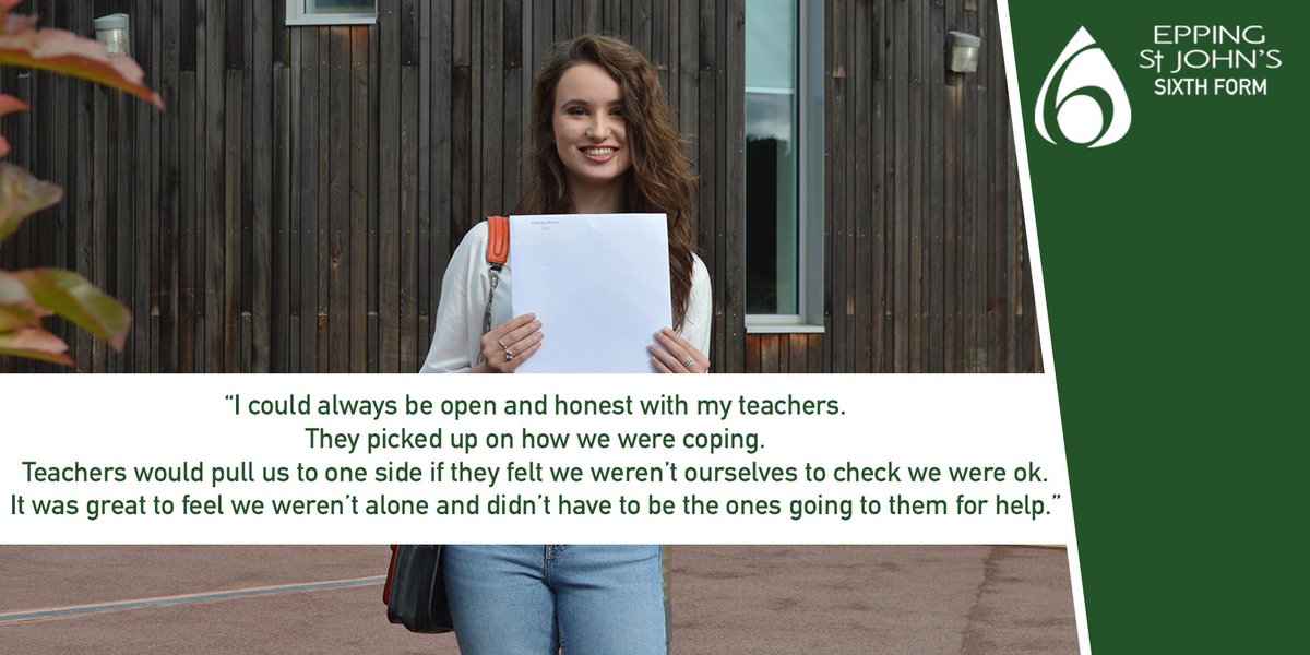 “I could always be open and honest with my teachers...
It was great to feel we weren’t alone and didn’t have to be the ones going to them for help.” Good luck Madeline, who is off to study at <a href="/LancasterUni/">Lancaster University</a> - eppingstjohnsschool.org/65/news/articl… <a href="/EppingStJohns/">ESJ</a>