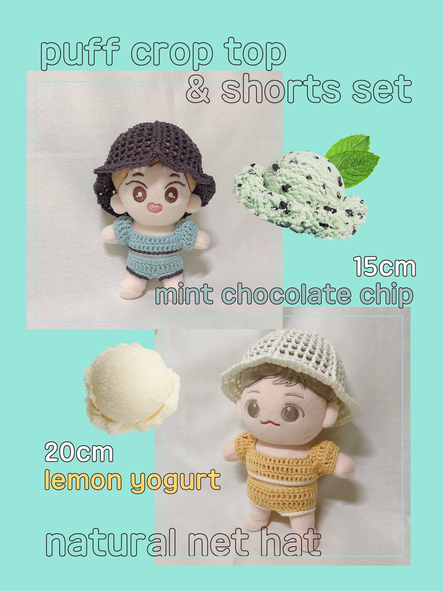 MADEbyDIM's tweet photo. 15,20cm 솜뭉치용 크롭탑 세트와 네트햇 2차 폼을 오픈합니다. 솜뭉치들의 더위를 식혀줄 아이스크림 가방도 추가됐어요!🍦 폼에 내용이 많으니 꼼꼼이 읽고 작성해주시고 편하게 문의해주세요🥰
https://t.co/LElL7HIGXX

RT⭐️해주신 분 중 9월 1일 밤 추첨을 통해 판매중인 제품 한가지를 선물로😘🎁 https://t.co/sW28CeEiUg