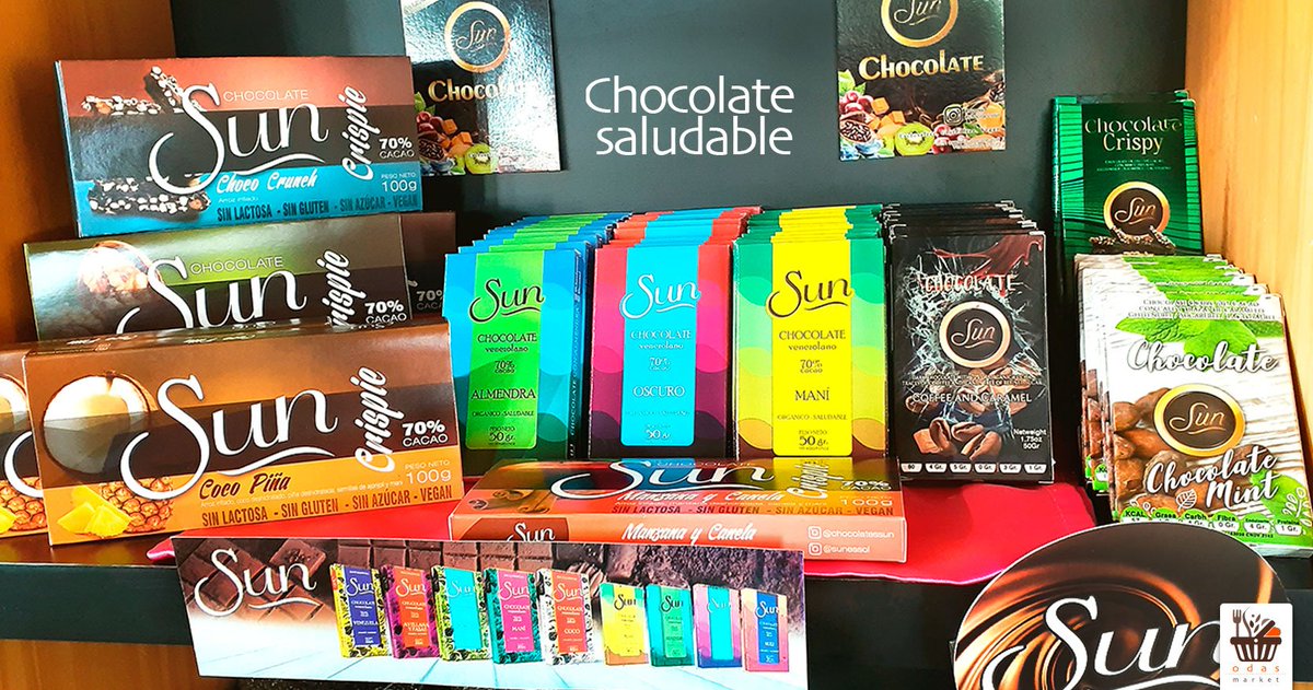 odasmarket's tweet photo. Si estás en un régimen de alimentación especial, o simplemente deseas disfrutar de un buen chocolate sin culpa, tienes que probar las opciones de nuestros amigos de @chocolatessun que son sin lactosa y libres de gluten, para decirle no al azúcar refinada, y sí a la salud 😏. https://t.co/b5ILxcHxBb