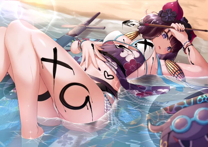 ❤❤❤❤ #Fate/GrandOrder #FGO #葛飾北斎(Fate) #水着 https://t.co/5E7821WPep 