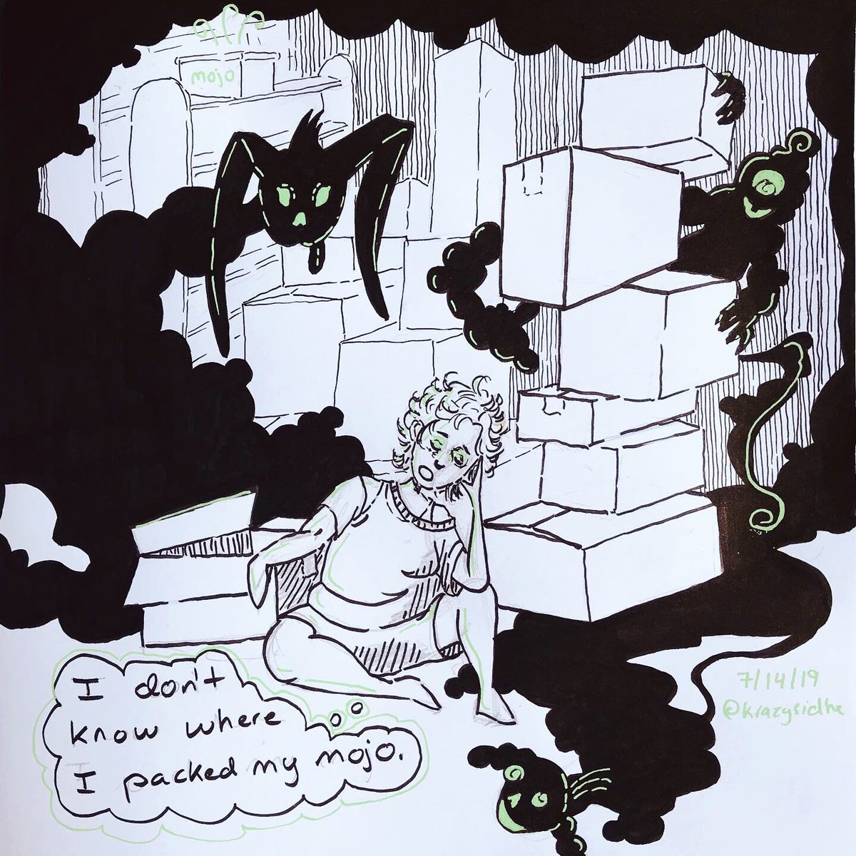 krazysidecomics's tweet photo. Lol, little more unpacking fun. Taking it slow for now, happy Thursday! What’s your favorite day of the week?
.
.
.
#sketch #sketchbook #sketching #denik #penandink #posco #comic #cartoon #artlife #unpacking #reallife #artist #funart #funnyart #artcartoon #artcomic #selfhumor https://t.co/9Sfj6H1HGJ